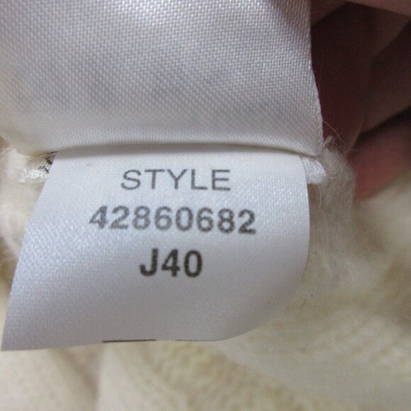 Liz Claiborne Womens Cable Knit Sweater M Ivory Angora Lambswool Coastal Vtg 348 - Picture 6 of 11